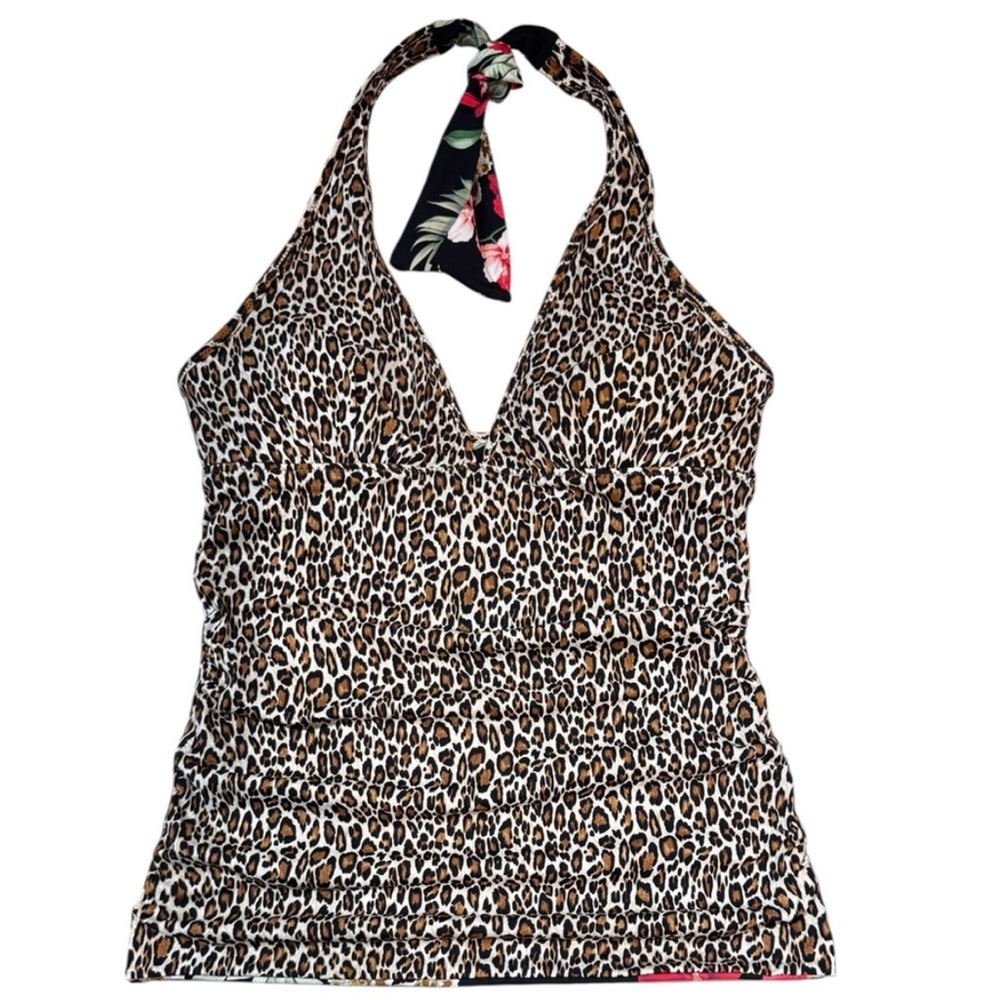 Tommy Bahama Lily Cat Reversible Halter Tankini Top - Picture 6 of 16